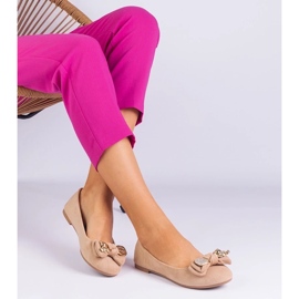 D/CEO Ballerines classiques beige avec un arc masol 4