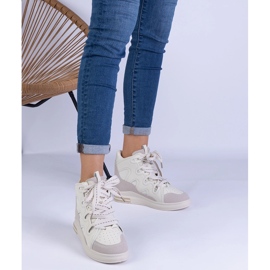 Baskets pour femmes blanches avec lacets épais 1