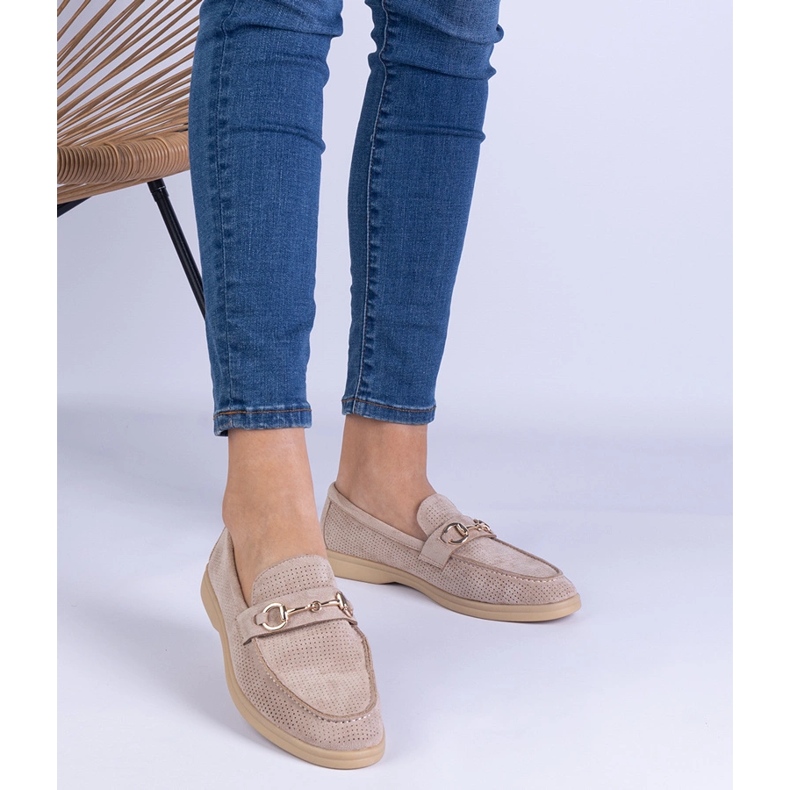 Brown OpenWork Ekozamszamowe Mandons avec une décoration dorée brun 1