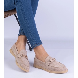 Brown OpenWork Ekozamszamowe Mandons avec une décoration dorée brun 2