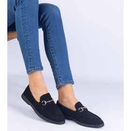 Black OpenWork Ekozamzamowe Mandards avec une décoration dorée le noir 2