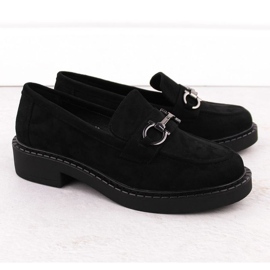 Sergio Leone SK455A Mocasins noir avec un ornement le noir 1