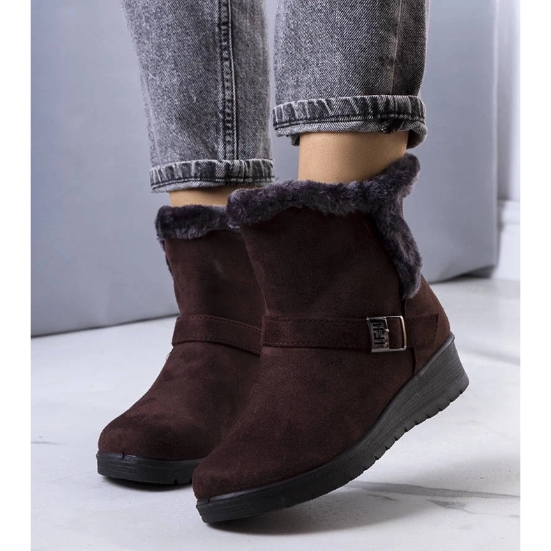 D/CEO Bottes isolées marron sur le talon compensé Capo brun 1