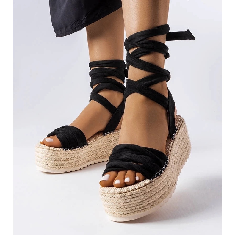 D/CEO Espadrilles noires à plateforme de Loiseau 2
