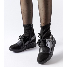 D/CEO Bottines chaussettes compensées Spoleto noires 2