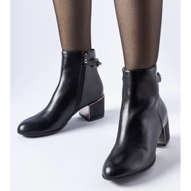 D/CEO Bottines noires ornées d'une chaîne Fenughedu le noir 2