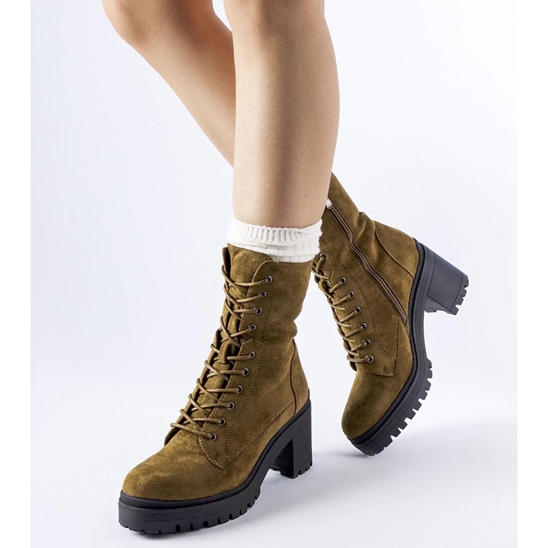 D/CEO Bottes isolées vertes à talon bas de Cotti 1