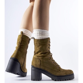 D/CEO Bottes isolées vertes à talon bas de Cotti 2
