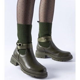 D/CEO Bottines chaussettes isolées vert foncé par Picker 1