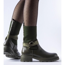 D/CEO Bottines chaussettes isolées vert foncé par Picker 3