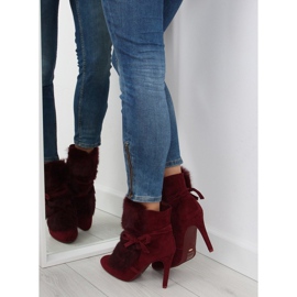Bottines à talon haut bordeaux en fourrure 1319 W. Rouge multicolore 6
