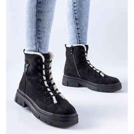 D/CEO Bottines isolées noires en éco-daim Pompei le noir 1
