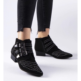 D/CEO Bottines à talons bas décoratives noires Forever le noir 2