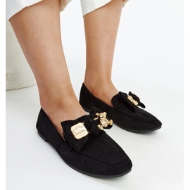 D/CEO Mocassins noirs avec une épingle de sûreté Kibra décorative 2