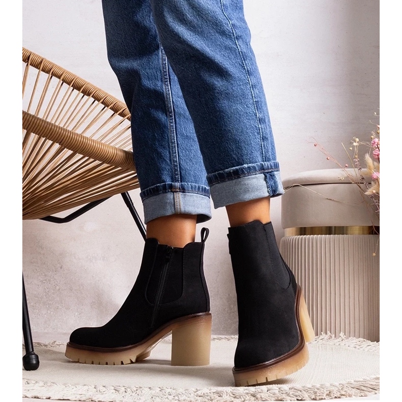 D/CEO Bottines noires sur un talon haut Nurea saisissant 2