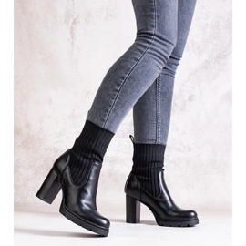 D/CEO Bottines noires en cuir écologique Asera 1