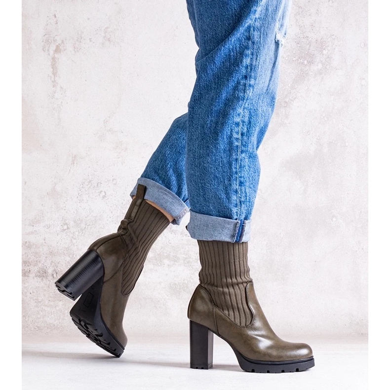 D/CEO Bottines vertes en cuir écologique Asera 1