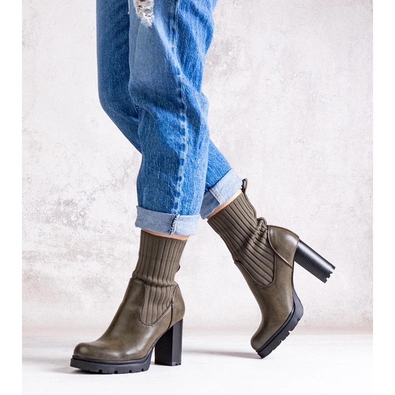 D/CEO Bottines vertes en cuir écologique Asera 2