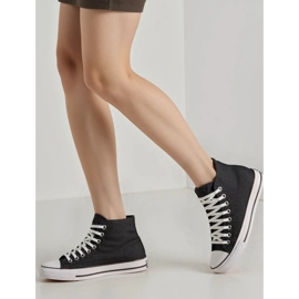 Baskets noires de corbeau pour femmes le noir 2