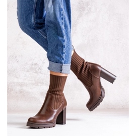 D/CEO Bottines marron en cuir écologique Asera 2 D/CEO Bottines marron en cuir écologique Asera 2