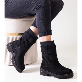 D/CEO Bottines à enfiler noires avec chaussette Ralia 2