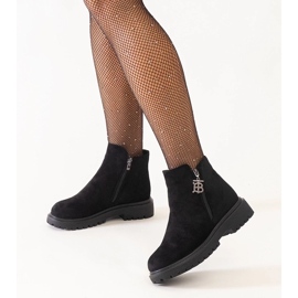 D/CEO Bottines noires avec pendentif décoratif sur la plateforme en éco-daim Melane le noir 1