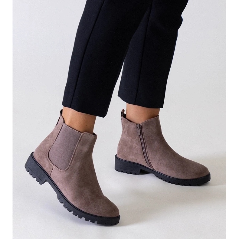 D/CEO Boots décontractés classiques bruns avec Eco-Zamsz Salara 2