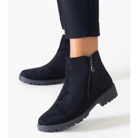 D/CEO Bottines noires avec empiècements métalliques, éco-daim Branda 2