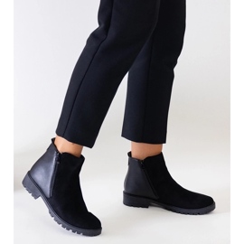 D/CEO Bottines à plateforme noires en éco-daim Kirla le noir 1