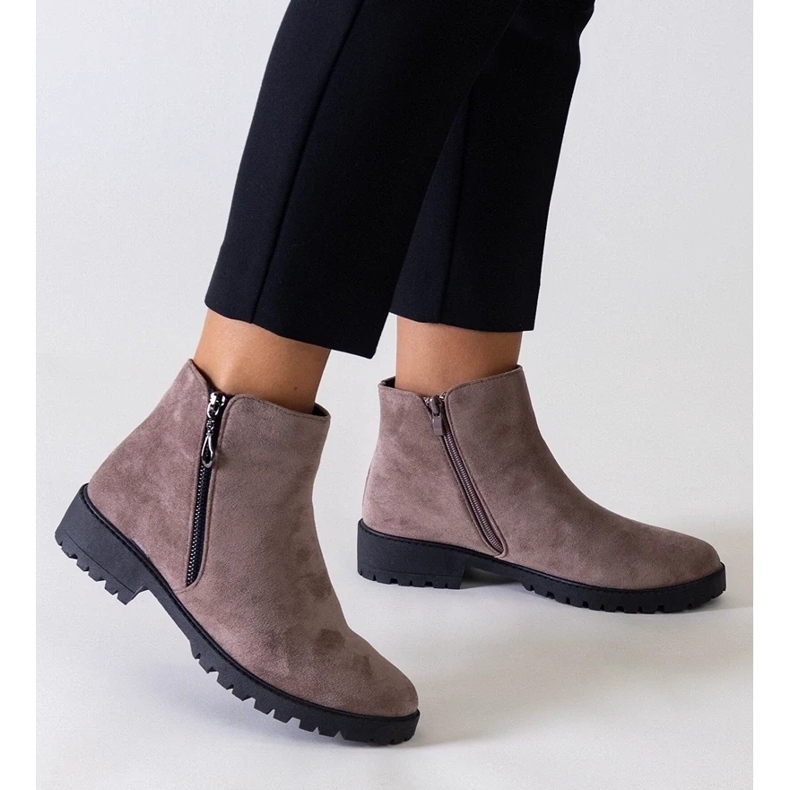 D/CEO Bottines marron avec inserts métalliques, éco-daim Branda brun 1