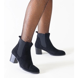 D/CEO Bottines noires à talons hauts avec empiècements élastiques en éco-daim Nadisa le noir 2