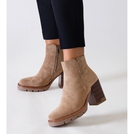 D/CEO Bottines beiges à motif bois, éco-daim Hamida 1