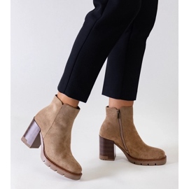 D/CEO Bottines beiges à motif bois, éco-daim Hamida 3