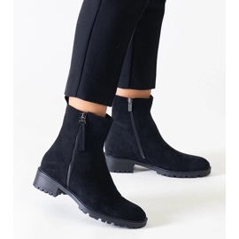 D/CEO Bottines hautes noires sur la plateforme Zahra en éco-daim le noir 1