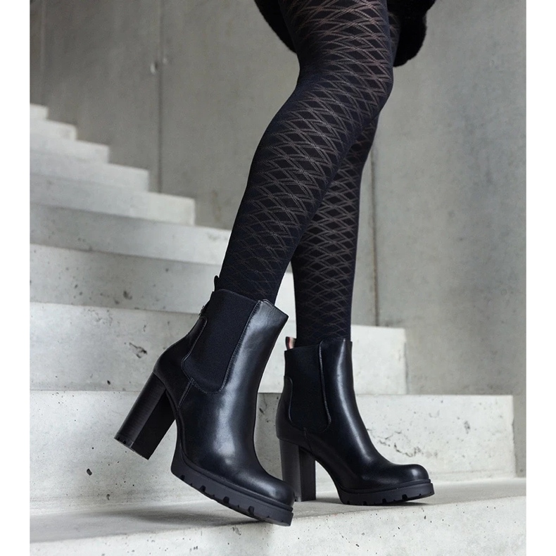 D/CEO Bottines à enfiler noires en éco-cuir Motena 2