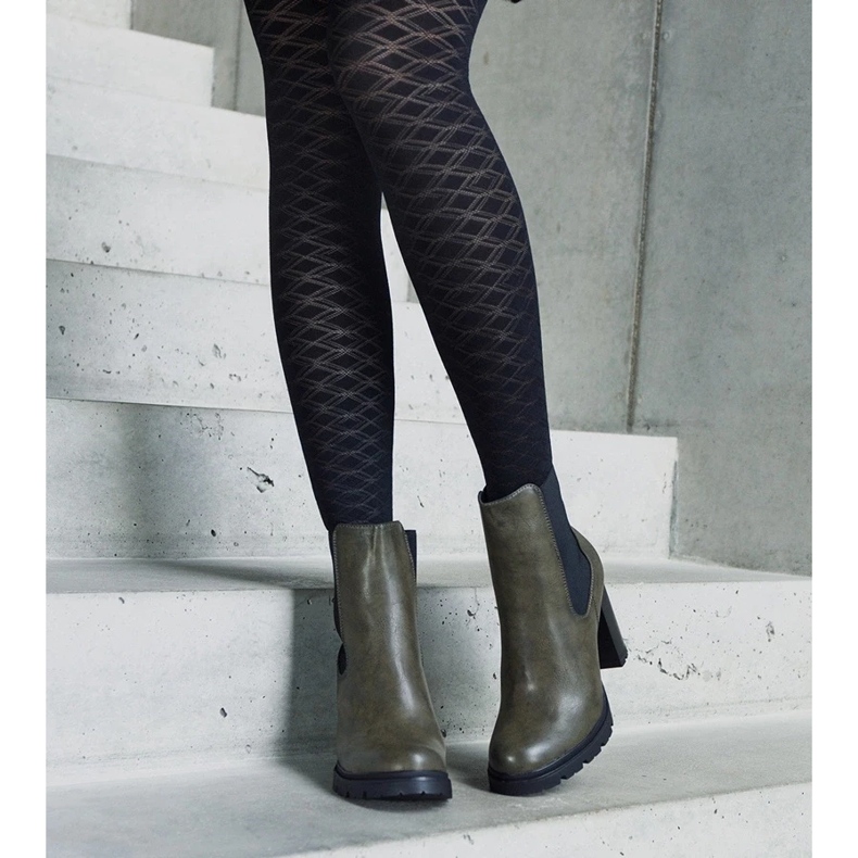 D/CEO Bottines à enfiler vertes en éco-cuir Motena 2