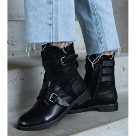 D/CEO Bottines plates isolées noires en matériaux Verta combinés le noir 1