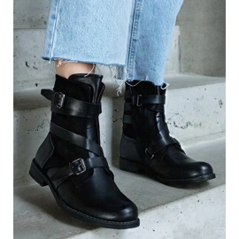 D/CEO Bottines plates isolées noires en matériaux Verta combinés le noir 2