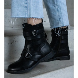 D/CEO Bottines plates isolées noires en matériaux Verta combinés le noir 4