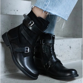 D/CEO Bottines plates isolées noires en matériaux Verta combinés le noir 5