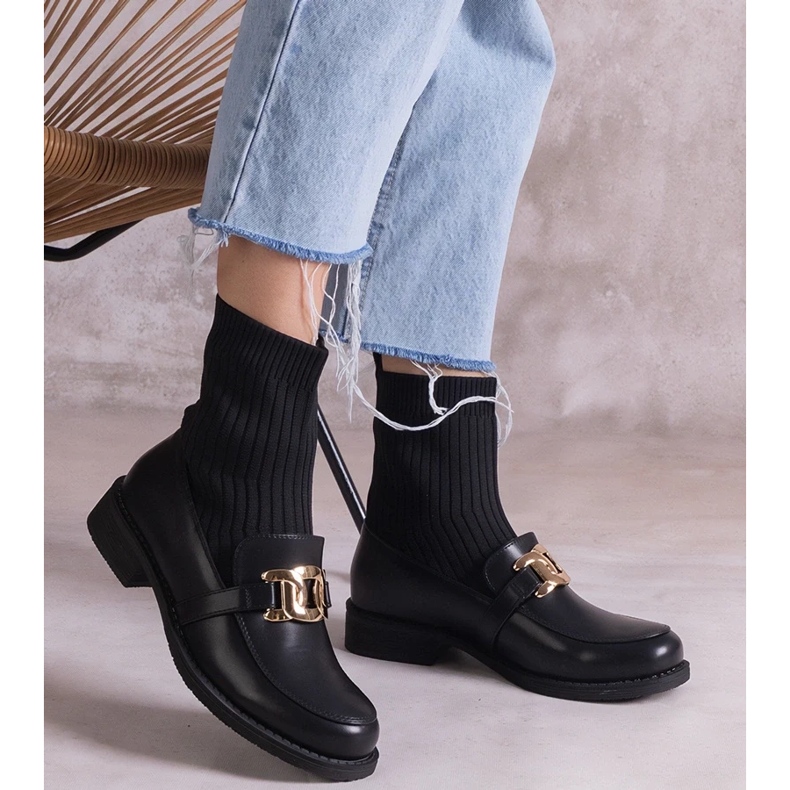 D/CEO Bottines noires avec tige en tissu par Krisa 2