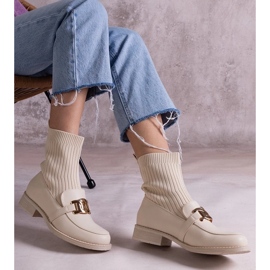 D/CEO Bottines beiges avec tige en tissu par Krisa 2 D/CEO Bottines beiges avec tige en tissu par Krisa 2