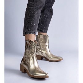 D/CEO Santiags femme dorées à talon haut, métallisé métallisé Madeira 2