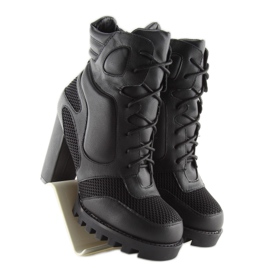Bottes noires à talons hauts 9132 noir le noir 1
