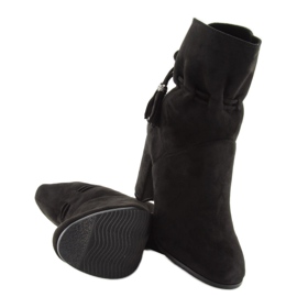 Bottines noires à talons larges 1318 noir le noir 4