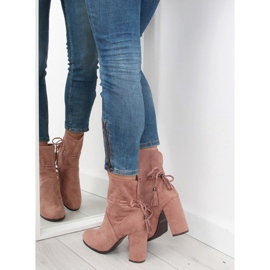 Bottines à talons larges rose 1318 rose 1