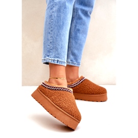 Seastar Bottes de neige à plateforme en peau de mouton camel avec fourrure brun 1