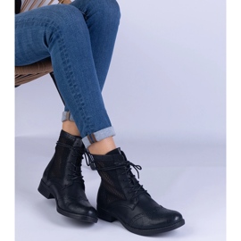 Bottines plates ajourées noires de Reeves le noir 3
