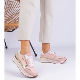 D/CEO Sneakers sportifs roses sur la plate-forme avec l'insert doré d'Isolde 2