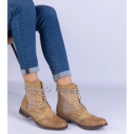 Bottes plates openwork jaunes 3